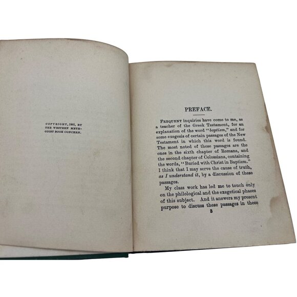 Baptism By William G. Williams 1901 Hardcover Little Books On Doctrine Antique - Picture 4 of 9